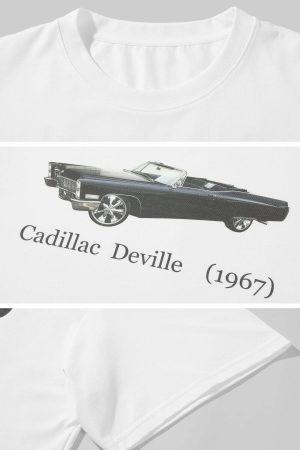 Rase le sol Vintage Convertible Car Graphic Oversized Gender-Neutral T-Shirt