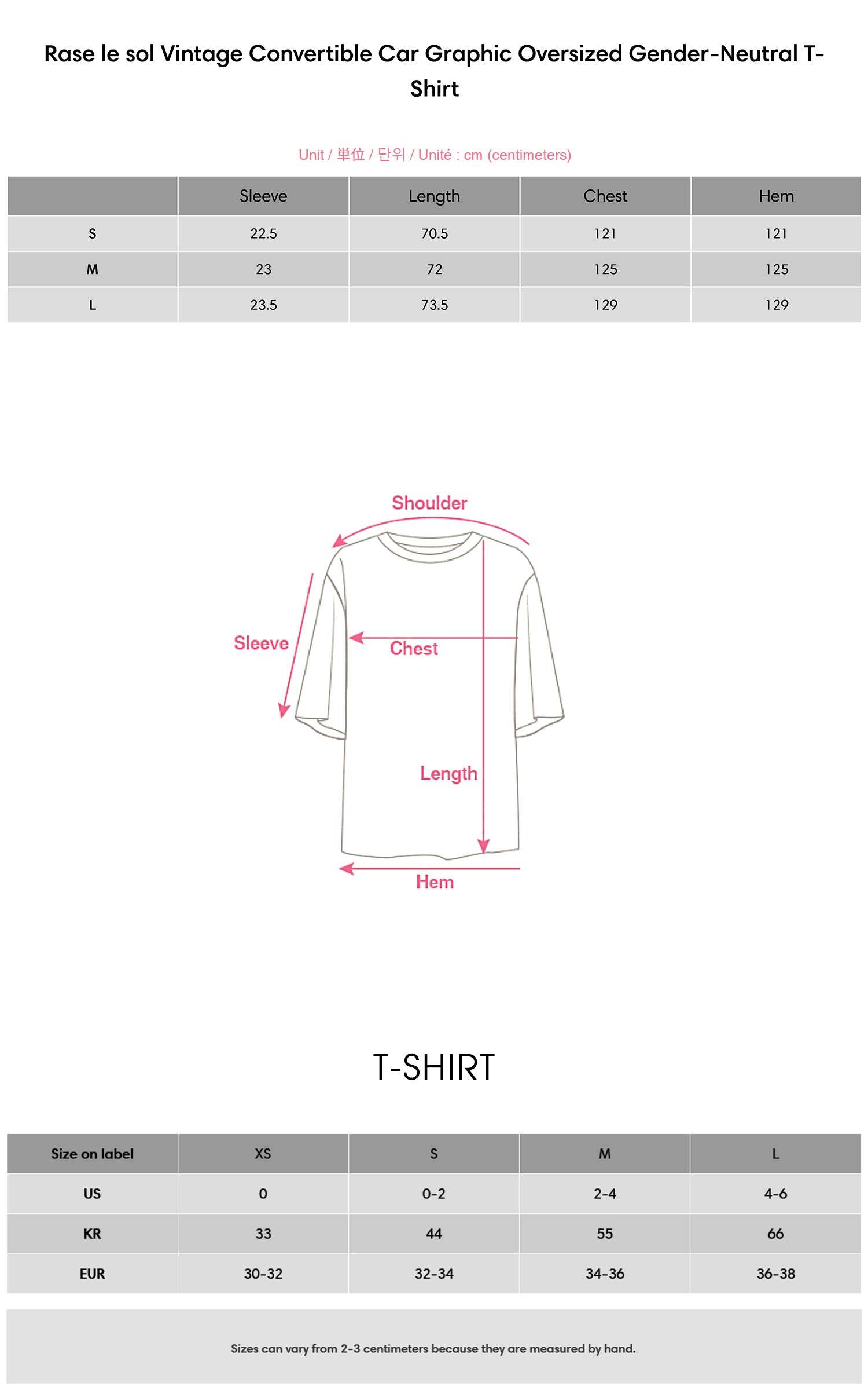 Rase le sol Vintage Convertible Car Graphic Oversized Gender-Neutral T-Shirt Rase le sol Vintage Convertible Car Graphic Oversized Gender-Neutral T-Shirt