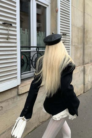 Rase le sol Waist-Tied Wool Blazer & Shorts Set