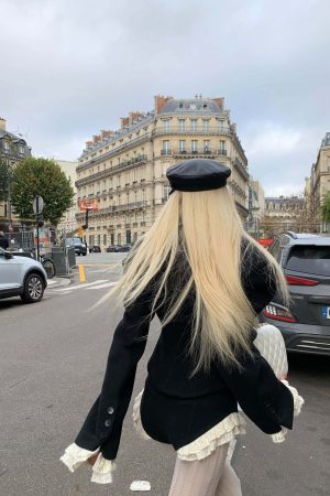 Rase le sol Waist-Tied Wool Blazer & Shorts Set