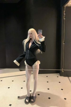 Rase le sol Waist-Tied Wool Blazer & Shorts Set