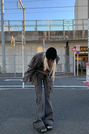 Rase le sol Washed Denim Utility Jacket