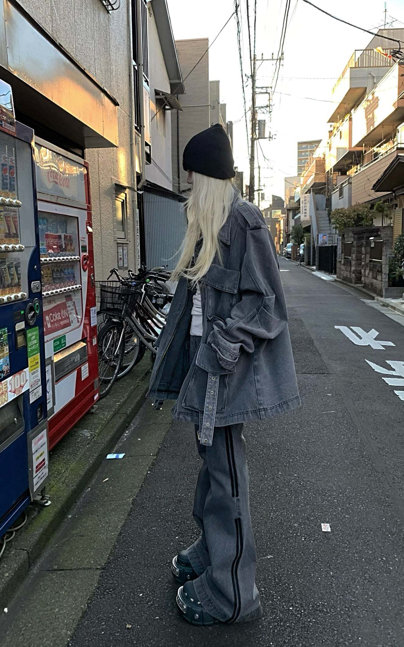 Rase le sol Washed Denim Utility Jacket Rase le sol Washed Denim Utility Jacket