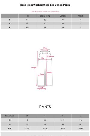 Rase le sol Washed Wide-Leg Denim Pants