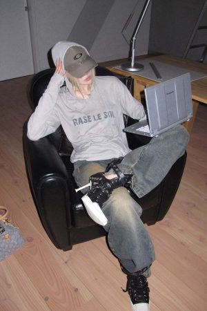 Rase le sol Washed Wide-Leg Denim Pants