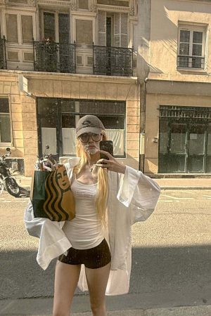 Rase le sol White Cross-Back Slim Knit Tank Top