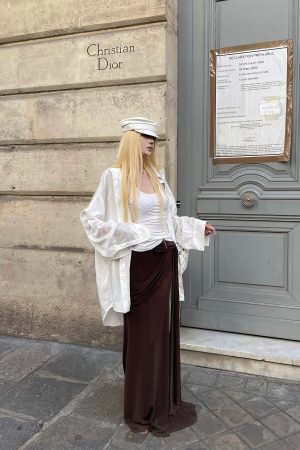 Rase le sol White Cross-Back Slim Knit Tank Top