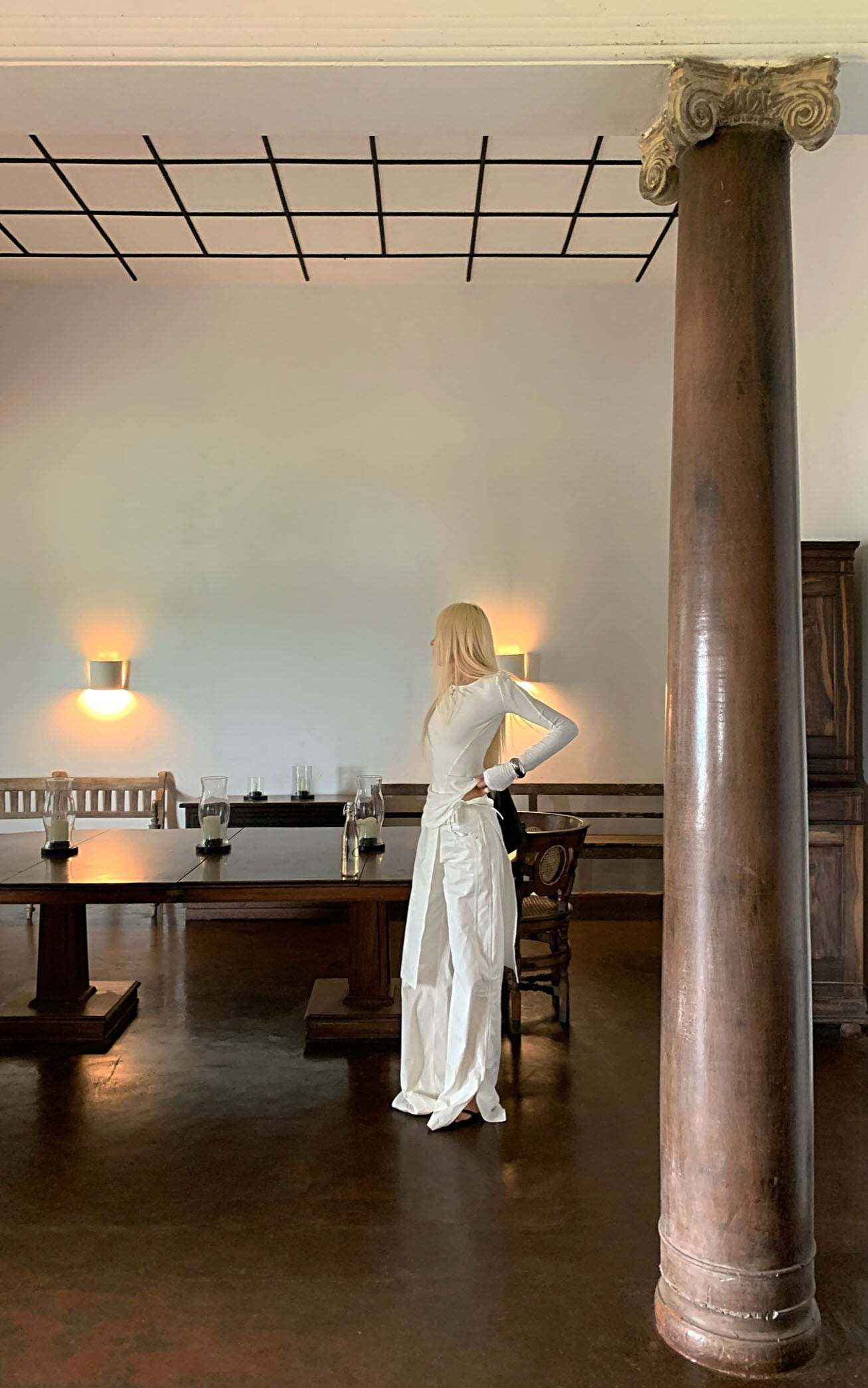 Rase le sol White Split Hem Utility Pants Rase le sol White Split Hem Utility Pants