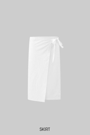 Rase le sol White Split Hem Utility Pants
