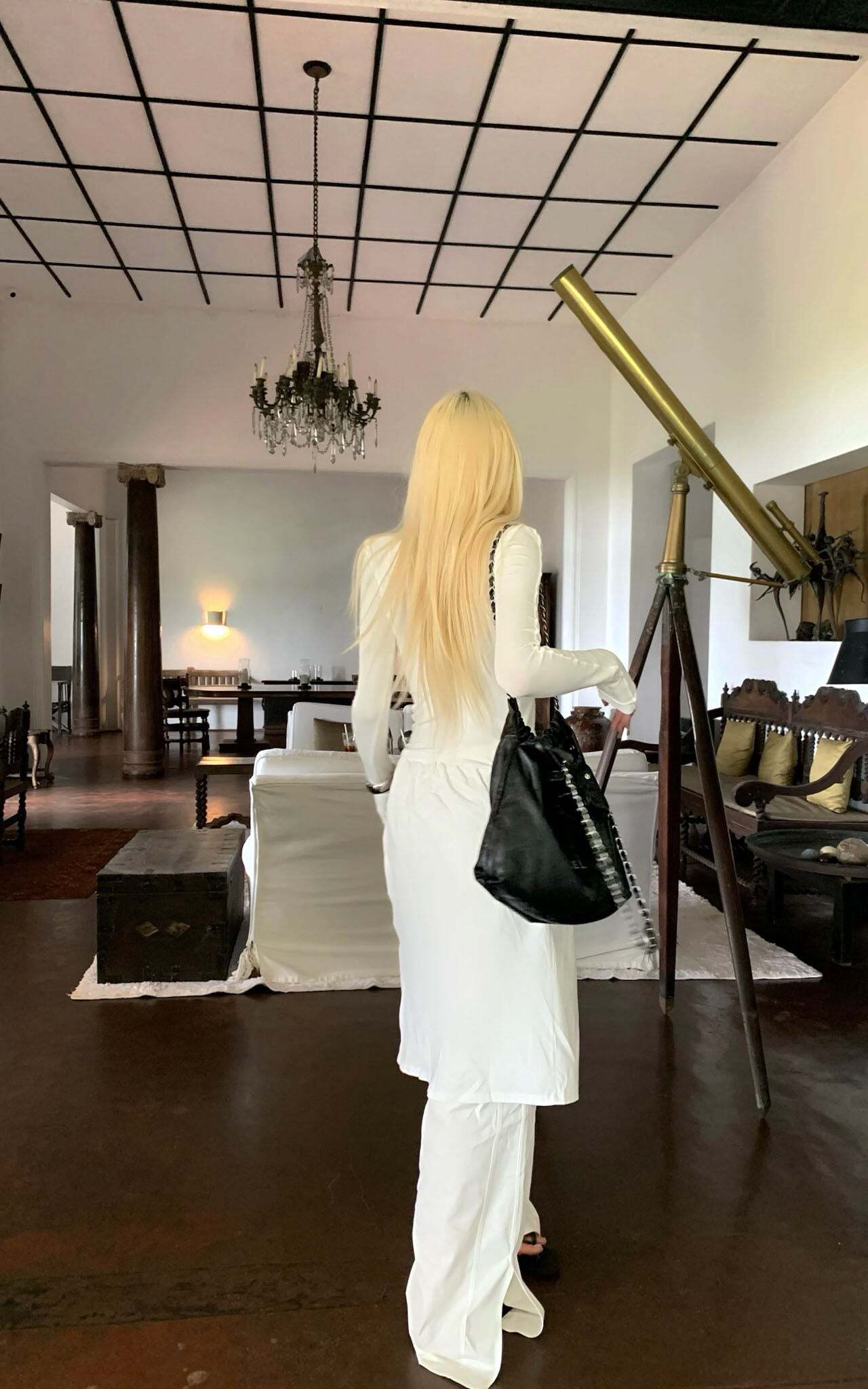 Rase le sol White Split Hem Utility Pants Rase le sol White Split Hem Utility Pants