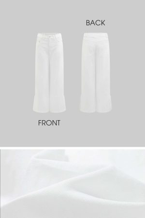 Rase le sol White Split Hem Utility Pants