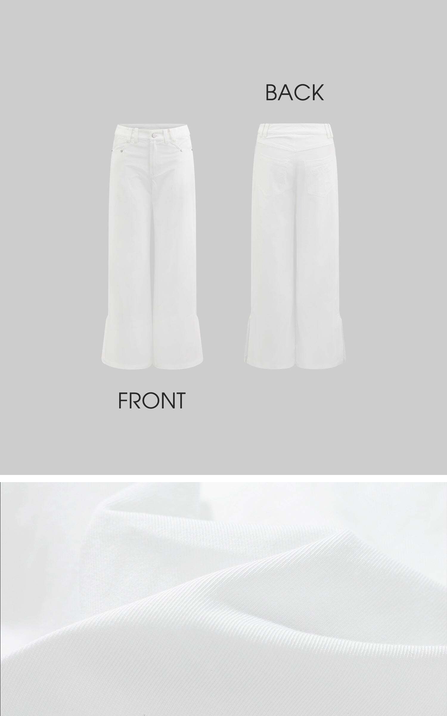 Rase le sol White Split Hem Utility Pants Rase le sol White Split Hem Utility Pants