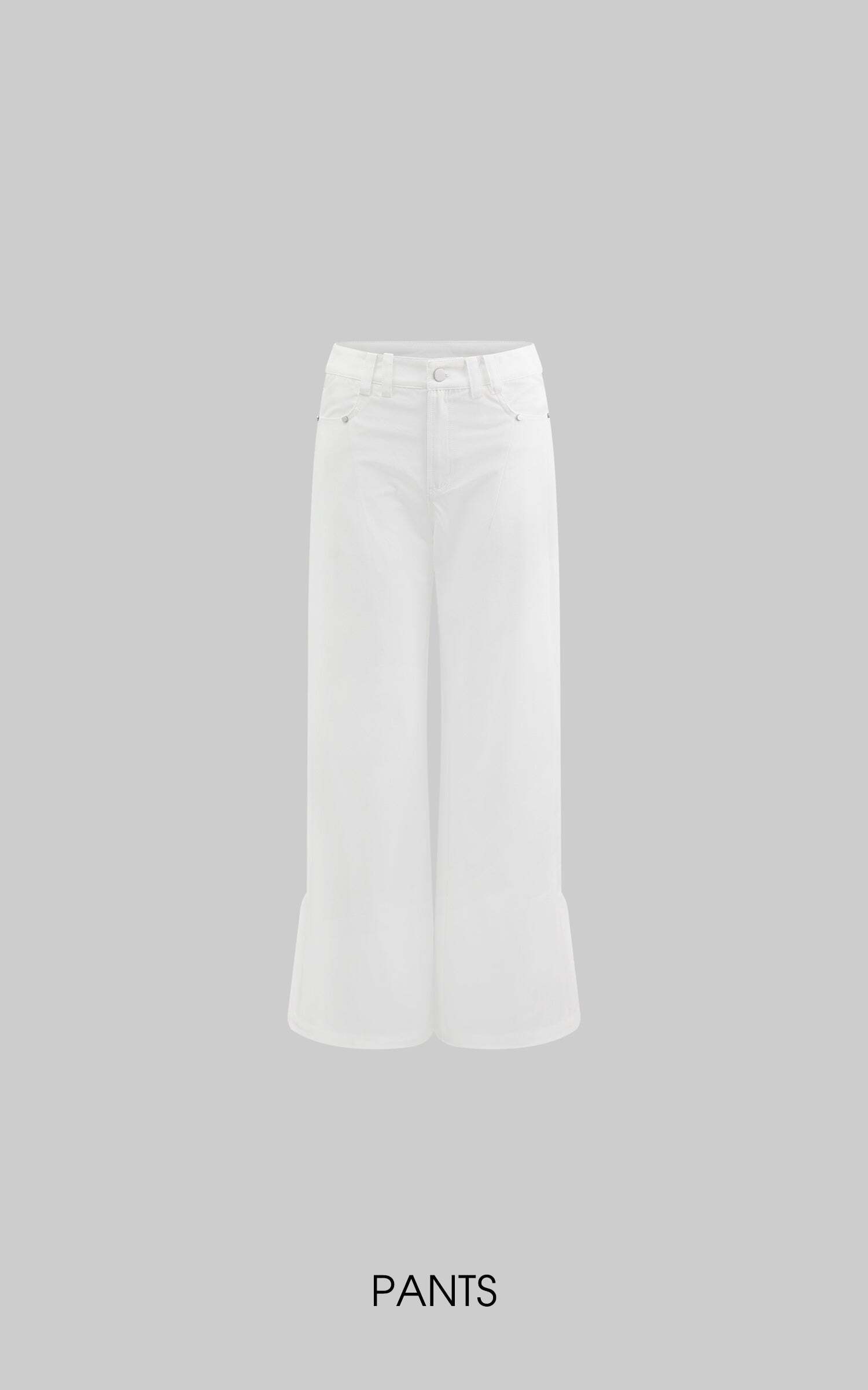 Rase le sol White Split Hem Utility Pants Rase le sol White Split Hem Utility Pants
