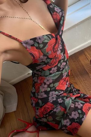 Red Rose Maxi Dress