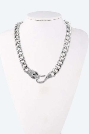 Rhinestone Snake Necklace