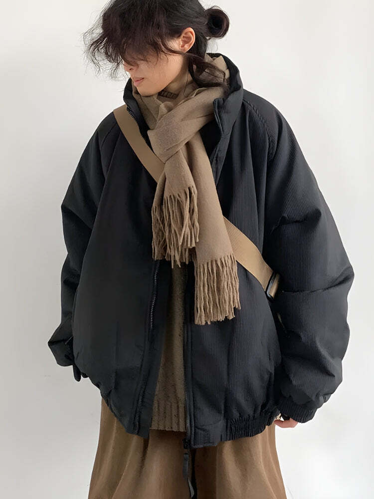 Ribbed High Neck Jacket Ribbed High Neck Jacket