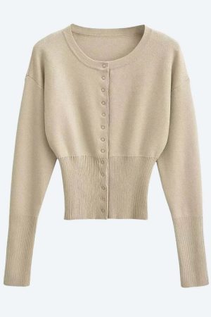 Ribbed Slim Fit Cardigan