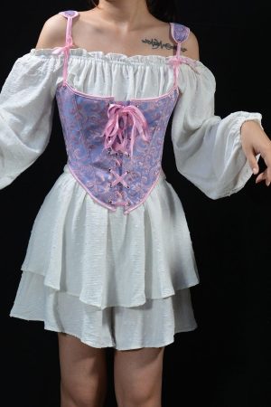 Ribbon Detailed Corset Top