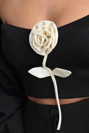 Rose Detail Strapless Top