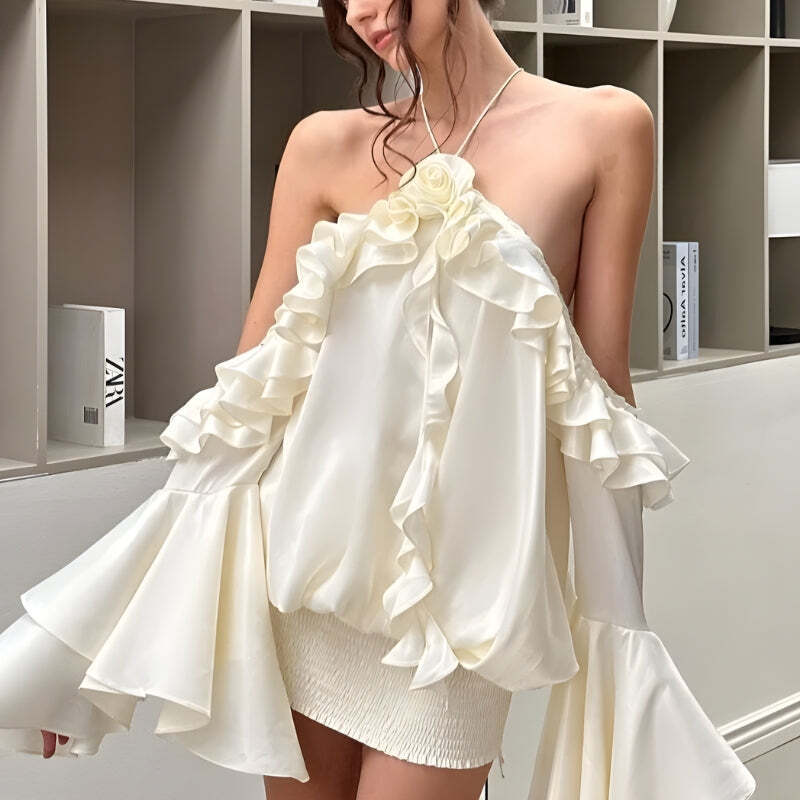 Rose Ruffled Mini Dress Rose Ruffled Mini Dress