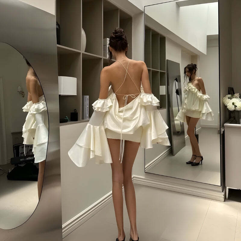 Rose Ruffled Mini Dress Rose Ruffled Mini Dress