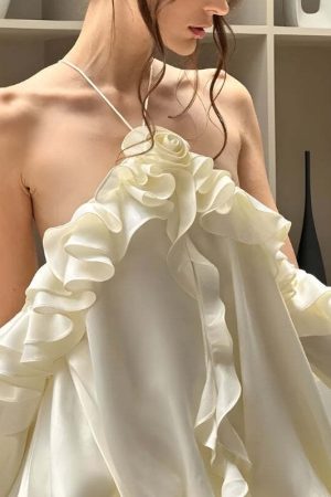 Rose Ruffled Mini Dress