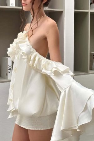 Rose Ruffled Mini Dress