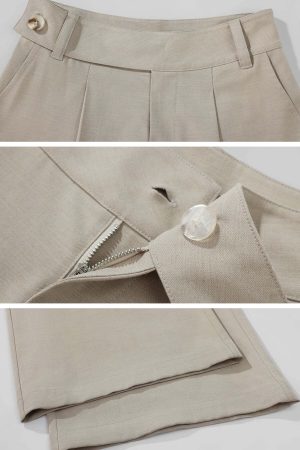 ROVENTE Asymmetric Waist Wide-Leg Trousers