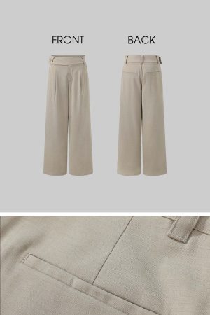 ROVENTE Asymmetric Waist Wide-Leg Trousers
