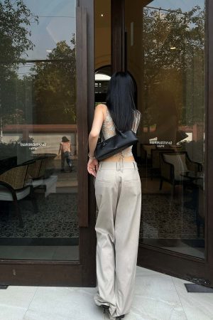 ROVENTE Asymmetric Waist Wide-Leg Trousers