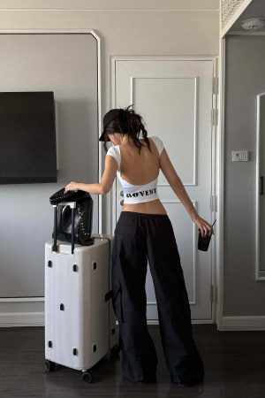 ROVENTE Backless Cap Sleeve Fitted Tee