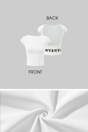 ROVENTE Backless Cap Sleeve Fitted Tee