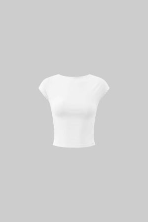 ROVENTE Backless Cap Sleeve Fitted Tee