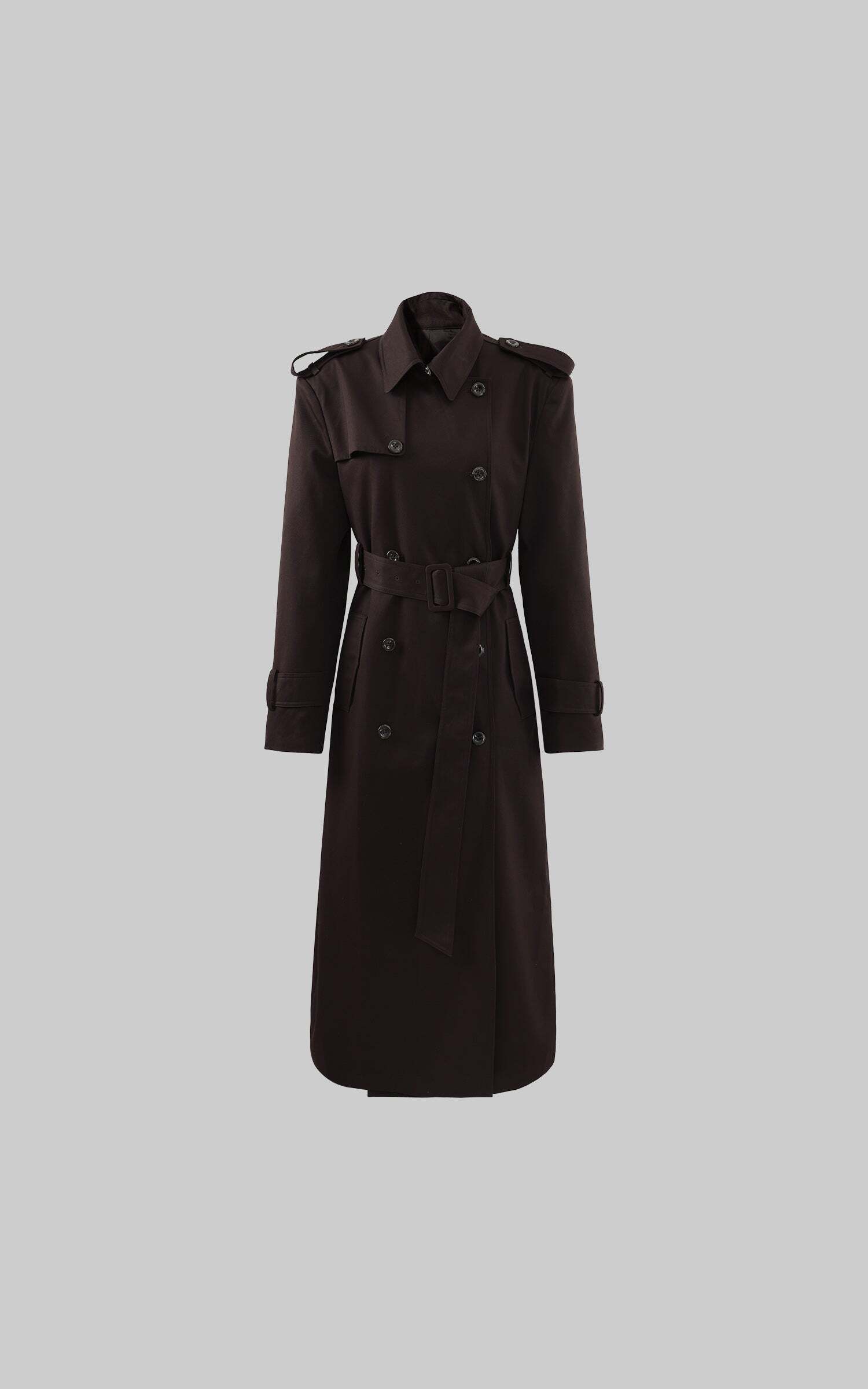 ROVENTE Belted Double-Breasted Trench Coat ROVENTE Belted Double-Breasted Trench Coat
