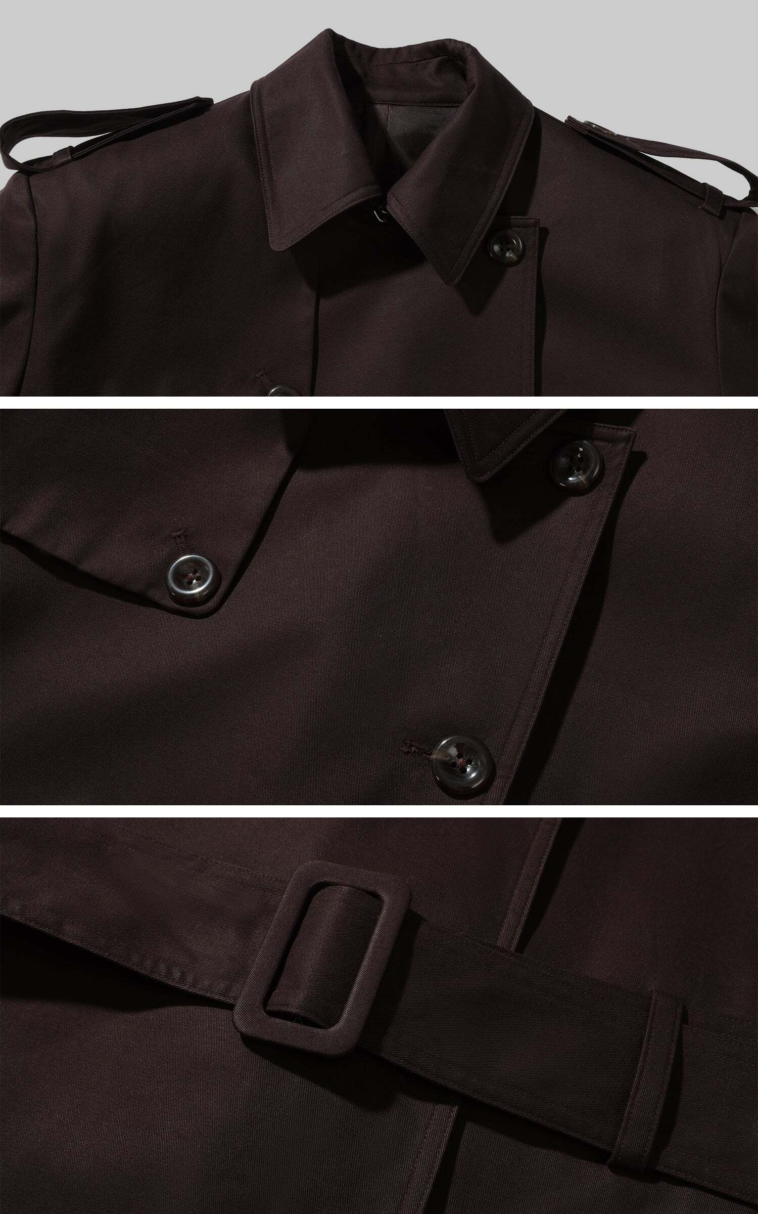ROVENTE Belted Double-Breasted Trench Coat ROVENTE Belted Double-Breasted Trench Coat