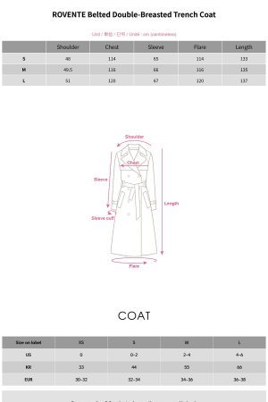 ROVENTE Belted Double-Breasted Trench Coat