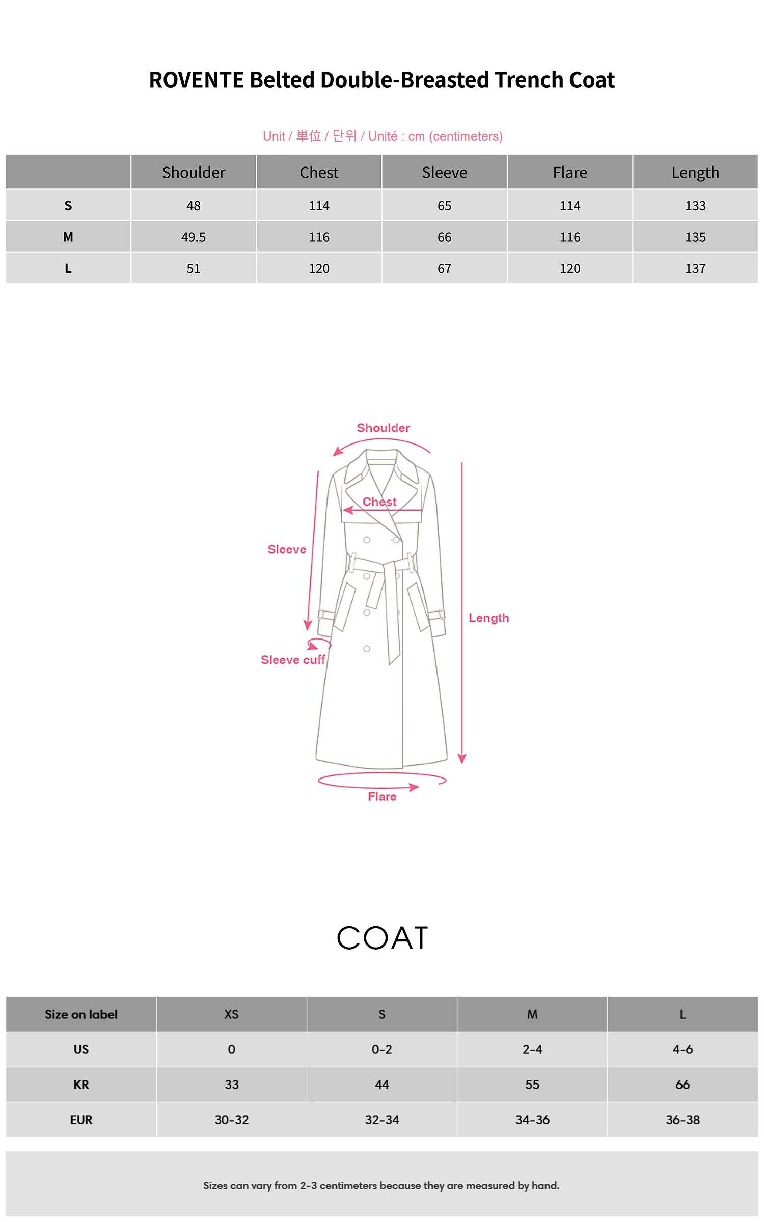ROVENTE Belted Double-Breasted Trench Coat ROVENTE Belted Double-Breasted Trench Coat