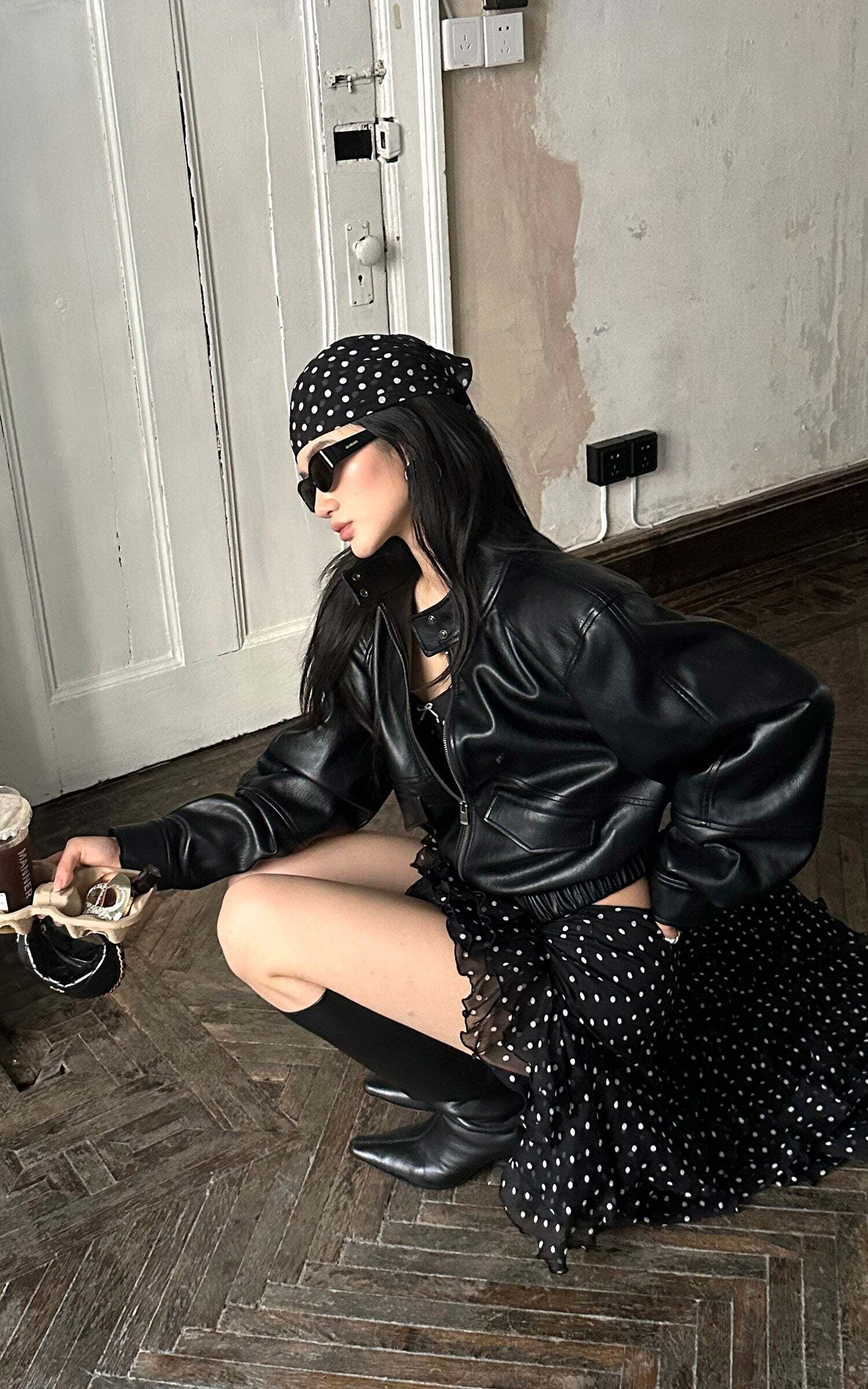 ROVENTE Black Cropped Leather Jacket ROVENTE Black Cropped Leather Jacket