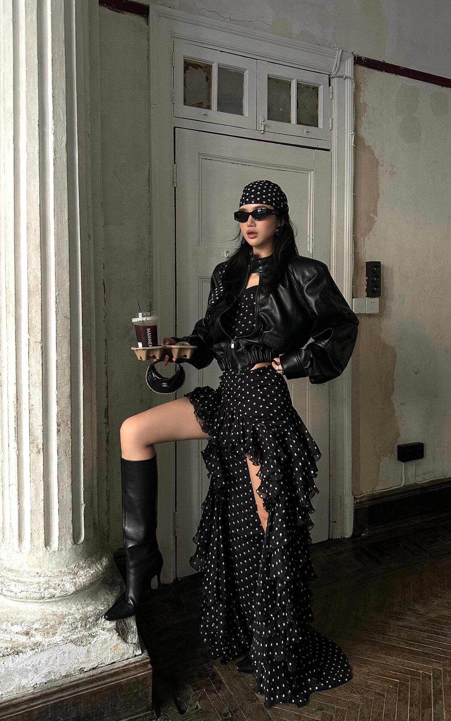 ROVENTE Black Cropped Leather Jacket ROVENTE Black Cropped Leather Jacket