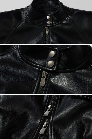 ROVENTE Black Cropped Leather Jacket