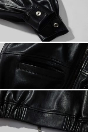 ROVENTE Black Cropped Leather Jacket