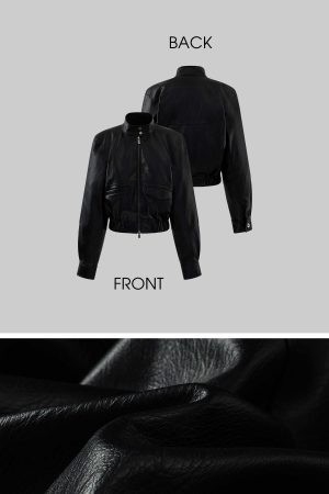 ROVENTE Black Cropped Leather Jacket