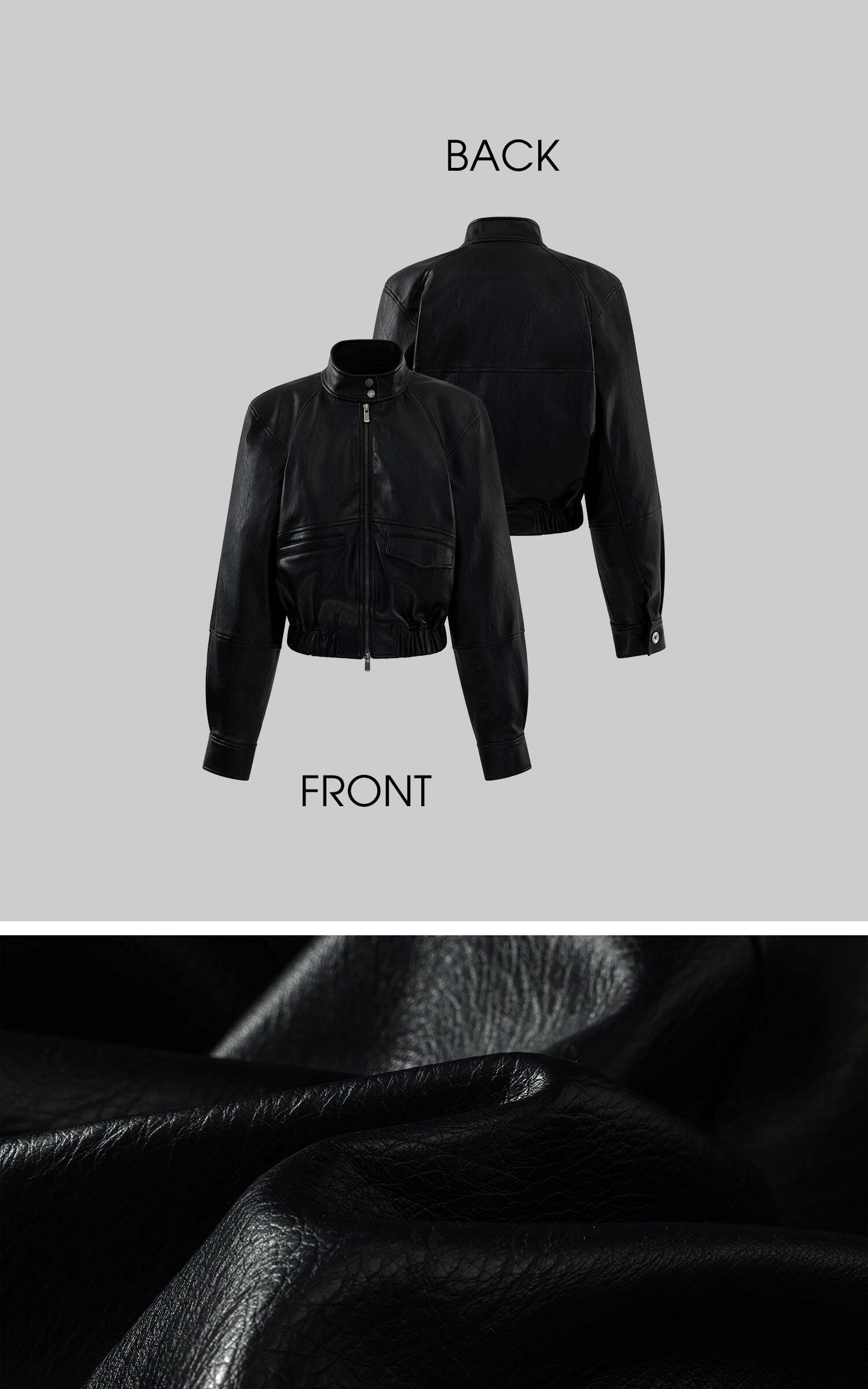 ROVENTE Black Cropped Leather Jacket ROVENTE Black Cropped Leather Jacket