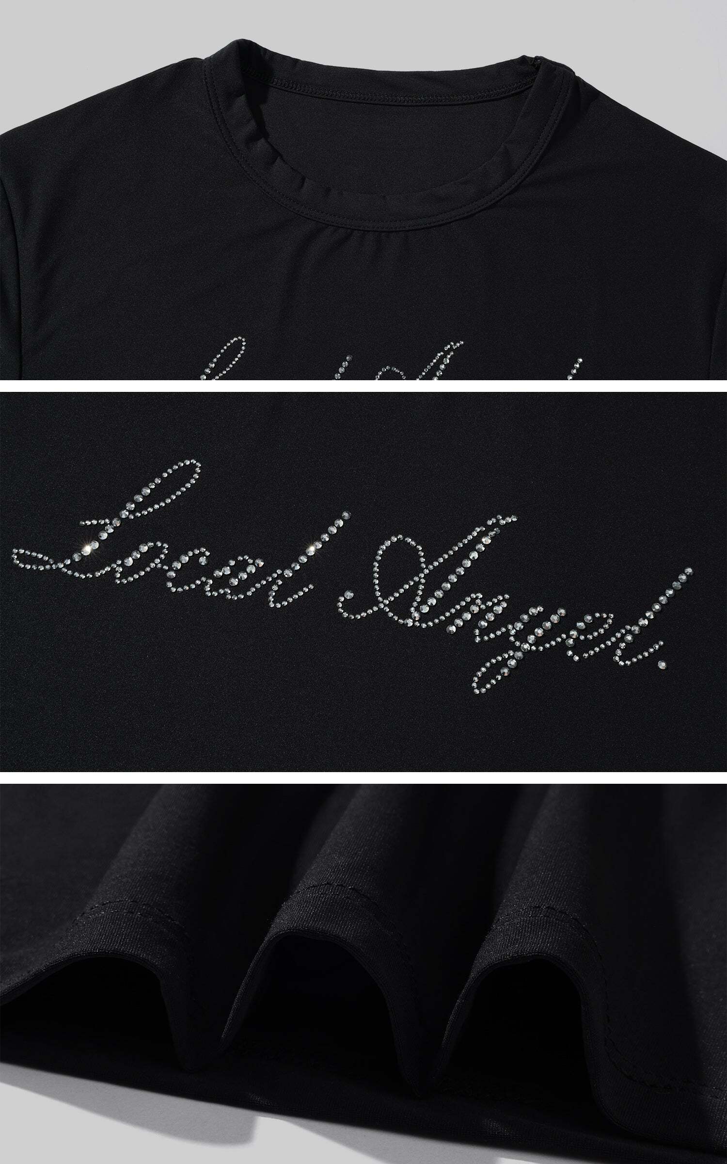 ROVENTE Black Fitted Baby Tee in Stretch Cotton ROVENTE Black Fitted Baby Tee in Stretch Cotton