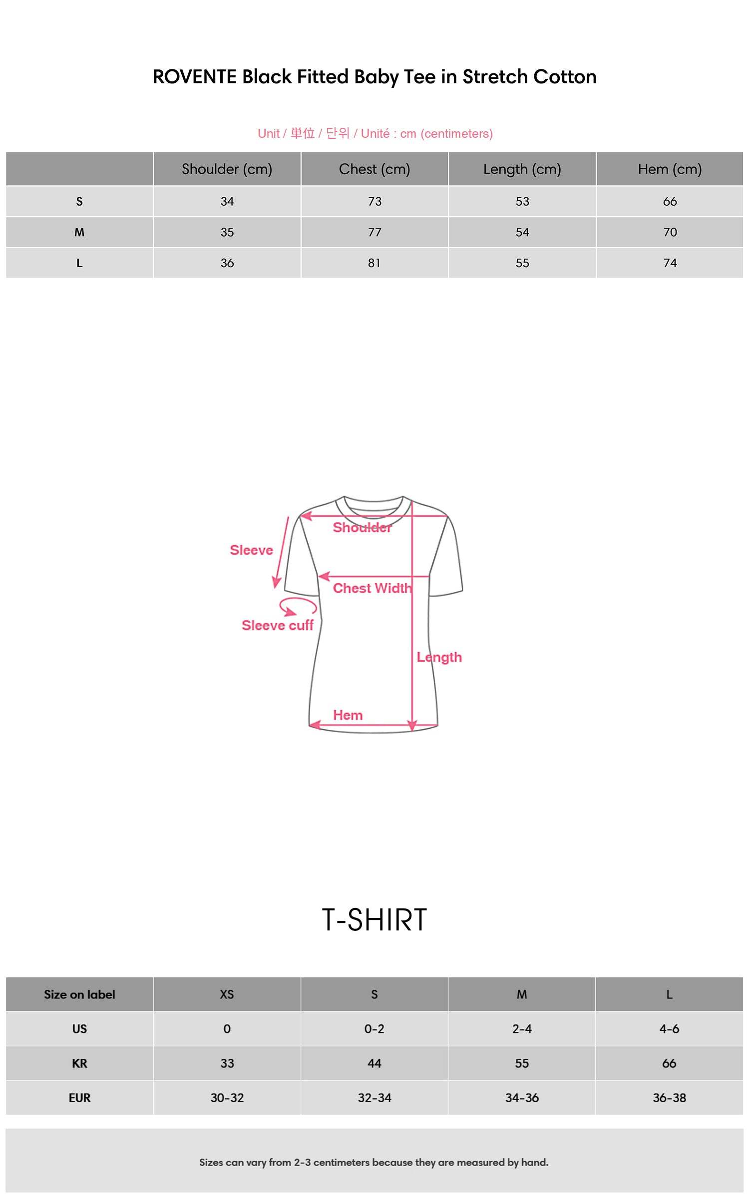 ROVENTE Black Fitted Baby Tee in Stretch Cotton ROVENTE Black Fitted Baby Tee in Stretch Cotton