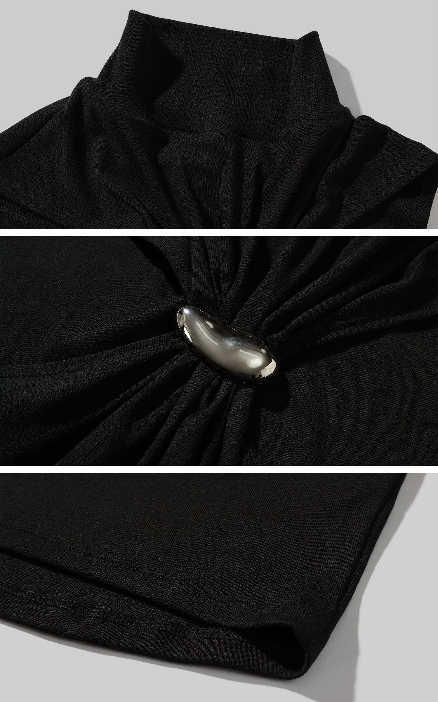 ROVENTE Black Halterneck Top with Metal Clasp ROVENTE Black Halterneck Top with Metal Clasp