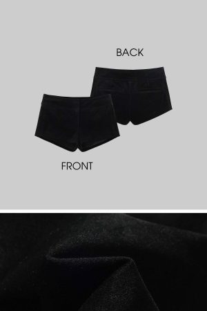 ROVENTE Black Suede High Waist Mini Shorts
