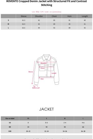 ROVENTE Cropped Denim Jacket with Structured Fit and Contrast Stitching