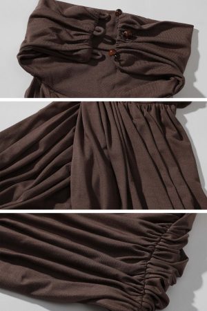 ROVENTE Cross-Drape Halter Top with High Neck Twist Detail