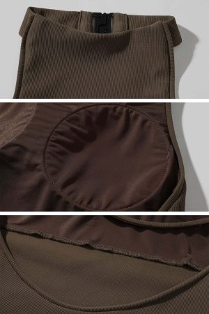 ROVENTE Cutout Halter Gown with Rosette Detail